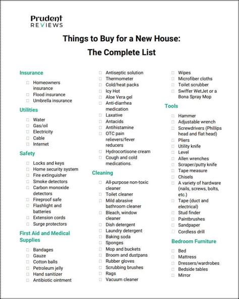 Things To Buy For A New House Click For Full List New Home