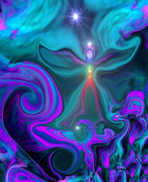 Chakra Angel Reiki Healing Energy Art Blue Violet Wall