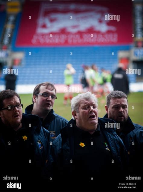 Welsh Male Voice Choir At London Welsh Rugby Match On St Davids Day