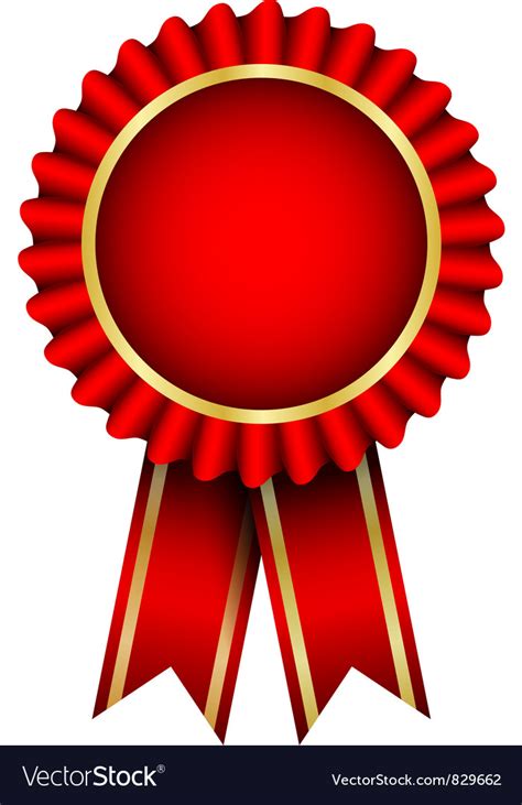 Red Badge With Ribbon Royalty Free Vector Image