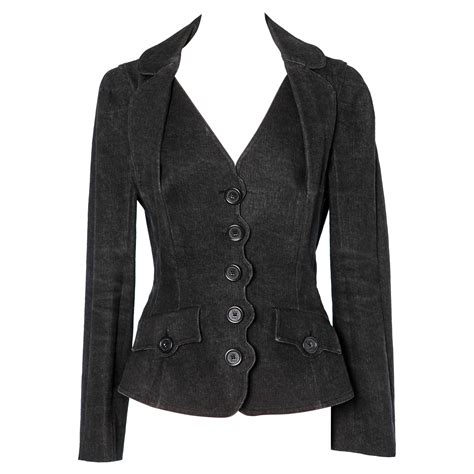 Vintage Christian Dior Jacket With Velvet Trim For Sale At 1stdibs