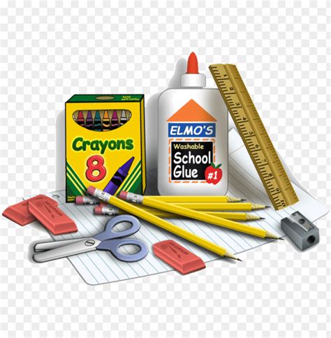 School Supplies Clipart Free Black And White