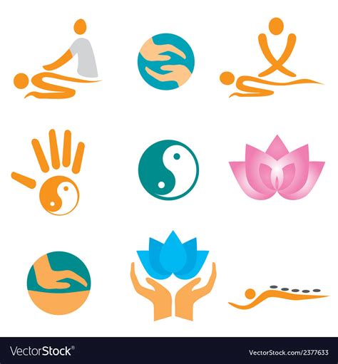 Icons Of Massage Royalty Free Vector Image Vectorstock