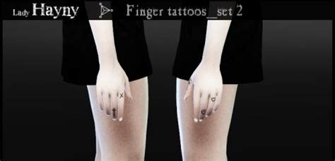 Finger Tattoos Set 2 At Lady Hayny Tattoo Set Sims 4 Tattoos