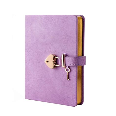 personalized cute purple leather women diary with key and lock china notebook with lock and