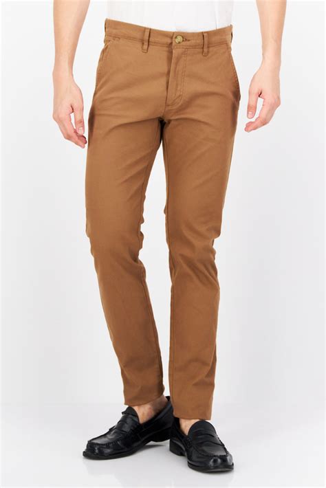 Buy Celio Men Slim Fit Solid Stretchable Chino Pants Camel Brown
