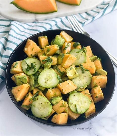 Cantaloupe Salad With Cucumber And Mint • Simple Sumptuous Cooking