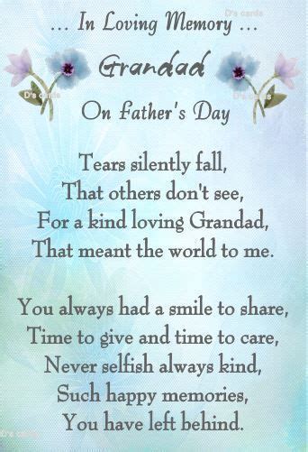 In Loving Memorycardkeepsakegravedaddaddygrandad Fathers Day