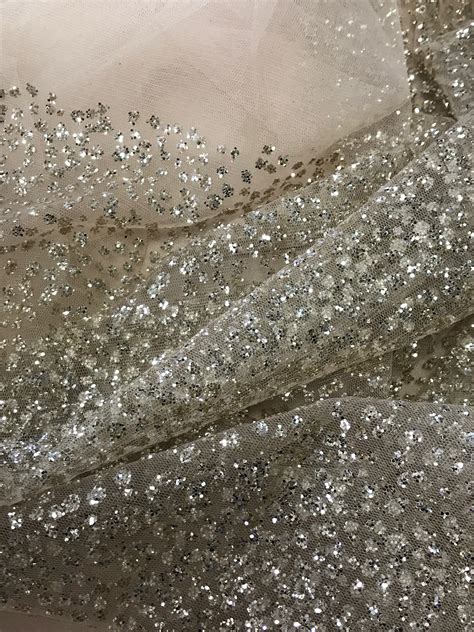 Bridal Glitter Tulle White Tulle Translucent Glitter Bodikian Textiles
