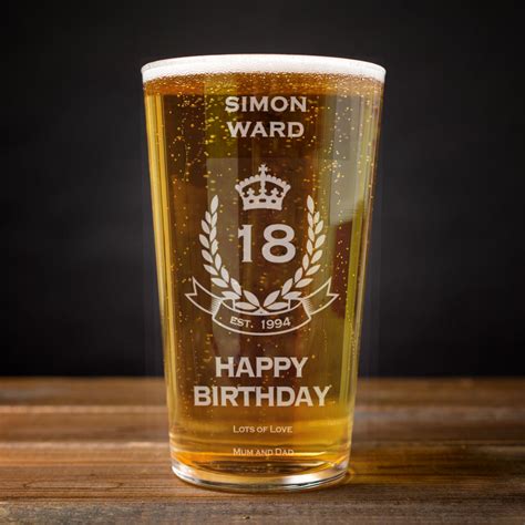 We did not find results for: Personalised Pint Glass - 18th Birthday Crest | Engraved ...