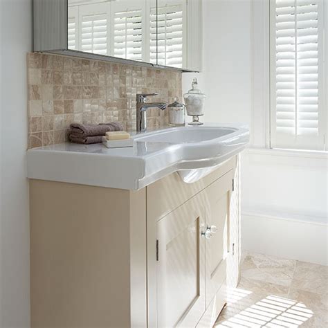Bathroom With Cream And White Vanity Unit Decorating Ideal Home