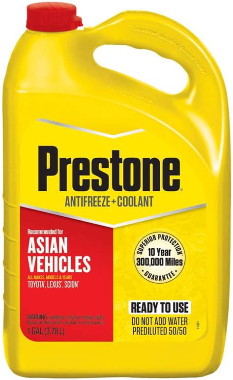 Prestone Asian Vehicles Red Antifreezecoolant 1 Gal Ready To Use