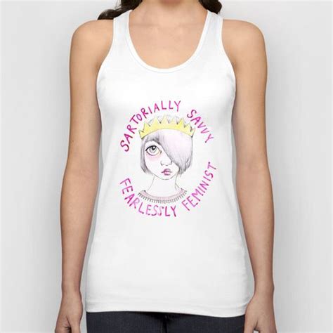 Sartorially Savvy Fearlessly Feminist Unisex Tank Top By Ambivalently