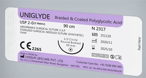 Polyglycolic Acid Suture Uniglyde Lsp Tech