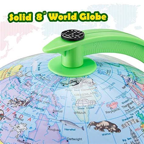 Illuminated World Globe For Kids Learning Dipper 8 Inch Globe Of The