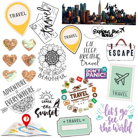 Printable Stickers For Travel Scrapbook Travel Journal Scrapbook