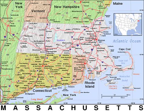 Ma · Massachusetts · Public Domain Maps By Pat The Free Open Source