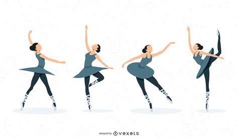Ballet Dancer Silhouettes Set Vector Download