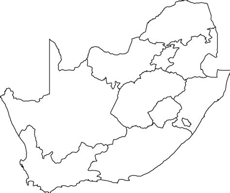 South Africa Outline Map Free Blank Vector Map Webvectormaps In 2021