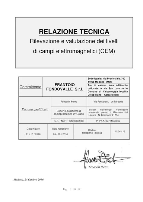 PDF Rilevazione E Valutazione Dei Livelli Di Campi Elettromagnetici CEM