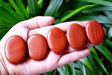 One 1 Red Jasper Worry Stone For Crystal Healing Pocket Etsy