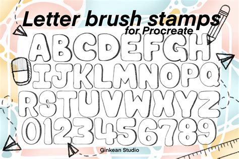 Procreate Brushes 26 Alphabets Brush Stamp Procreate Etsy