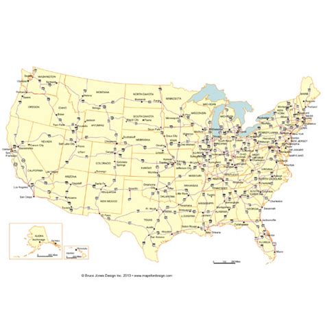 Usa 50 Editable State Powerpoint Map Highway And Major Cities Maps