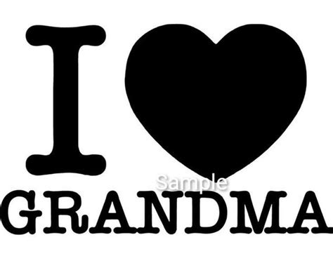 I Love Grandma Svg  Dxf And Png Files Digital Instant Etsy