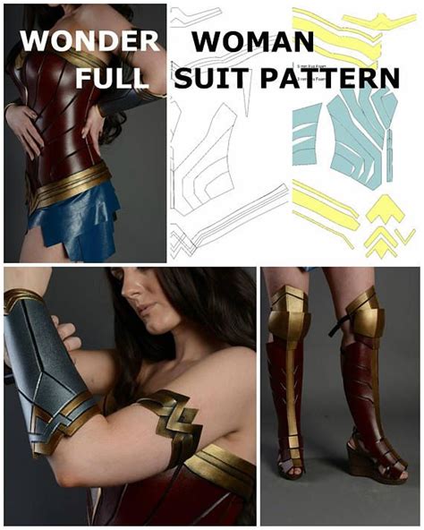 Wonder Woman Full Suit Pattern Template Female Armor Halloween Etsy Suit Pattern Wonder