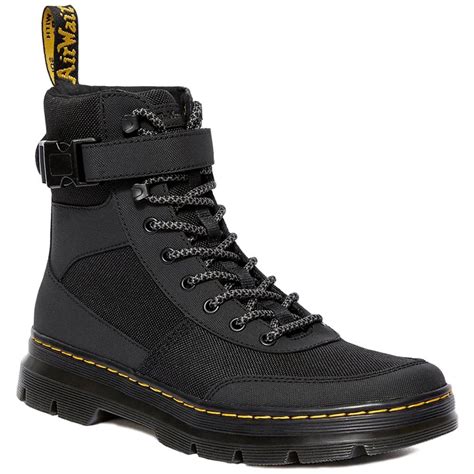Dr Martens Combs Tech Unisex Leather Nylon 8 Eyelet Boots Black