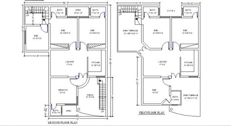 X House Ground Floor And First Floor Plan Drawing Dwg File Cadbull My Xxx Hot Girl
