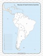 Printable South America Countries Map Quiz & Solutions | Map quiz ...