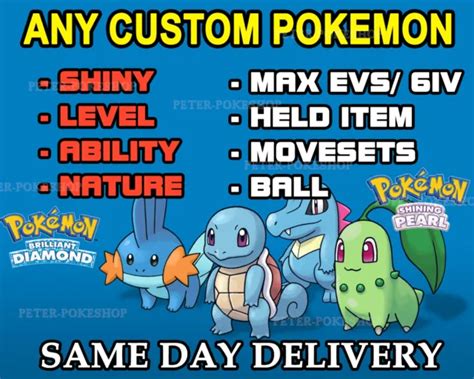 Pokemon Brilliant Diamond And Shining Pearl Custom Any 6iv Pokemon