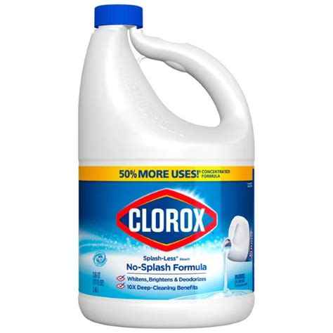 Clorox Splash Less Liquid Bleach 117 Oz Sanitizes Laundry