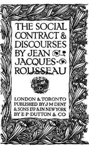 The Social Contract And Discourses By Jean Jacques Rousseau Social