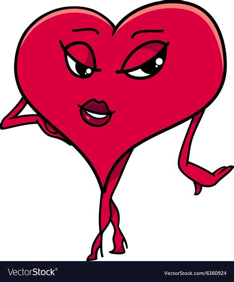 Female Heart Cartoon Character Royalty Free Vector Image