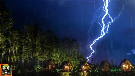 Heavy Thunderstorm Sounds 8 Hours Rain Thunder And Lightning Sound