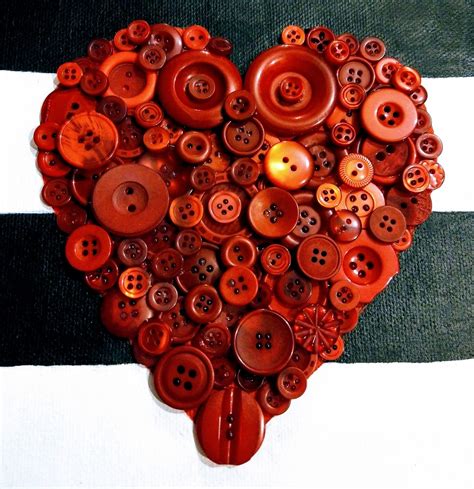 One Of My First Button Heart Pieces For Valentines Button Cards