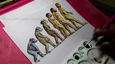 How To Draw Monkey To Man Evolution Human Evolution Drawing Youtube