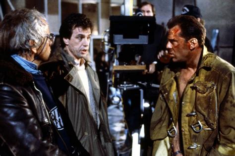 John Mctiernan And Bruce Willis On Set Of Die Hard 1988 Director De