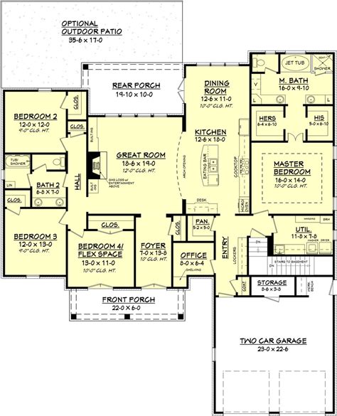 European Style House Plan 4 Beds 2 Baths 2480 Sqft Plan 430 102