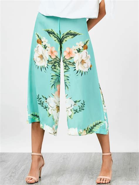 36 OFF 2021 High Waisted Chiffon Floral Wide Leg Pants In FLORAL ZAFUL