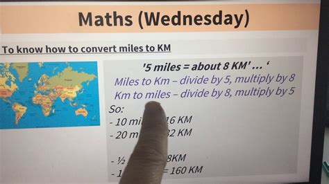 Since one kilometer is equal to 0.621371 miles1, that's the conversion ratio used in the formula. 17.06.20 - Explaining how to convert miles to Km - YouTube