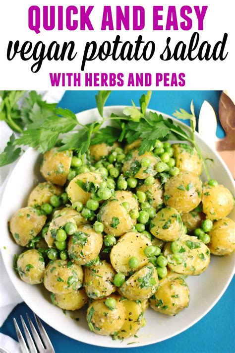 Healthy Vegan Potato Salad Recipe With Peas And Herbs Rhubarbarians
