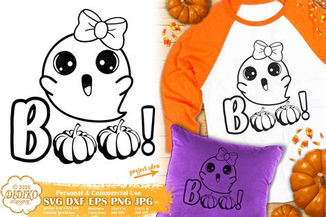 Cute Ghost SVG #1 | Halloween Svg Cut File | Boo Svg - DIDIKO designs