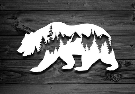 Bear Decal Car Decals Mountain Stickers Bear Sticker Etsy Nature
