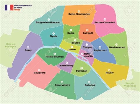 Map Of Paris Arrondissements Neighborhoods