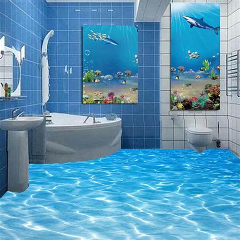 Custom 3d Floor Murals Wallpaper Sea Water Surface Ripple Photo