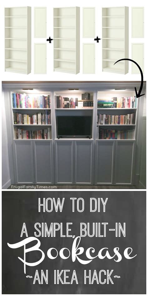 We built a base for them to sit on out of 2×4 pieces of wood. How to Make a DIY Wall-to-Wall Bookcase (An IKEA Billy ...