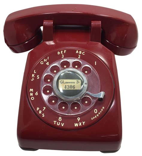 Ruby Red 1960s We Rotary Dial Desk Phone Desk Phone Antique Phone Phone